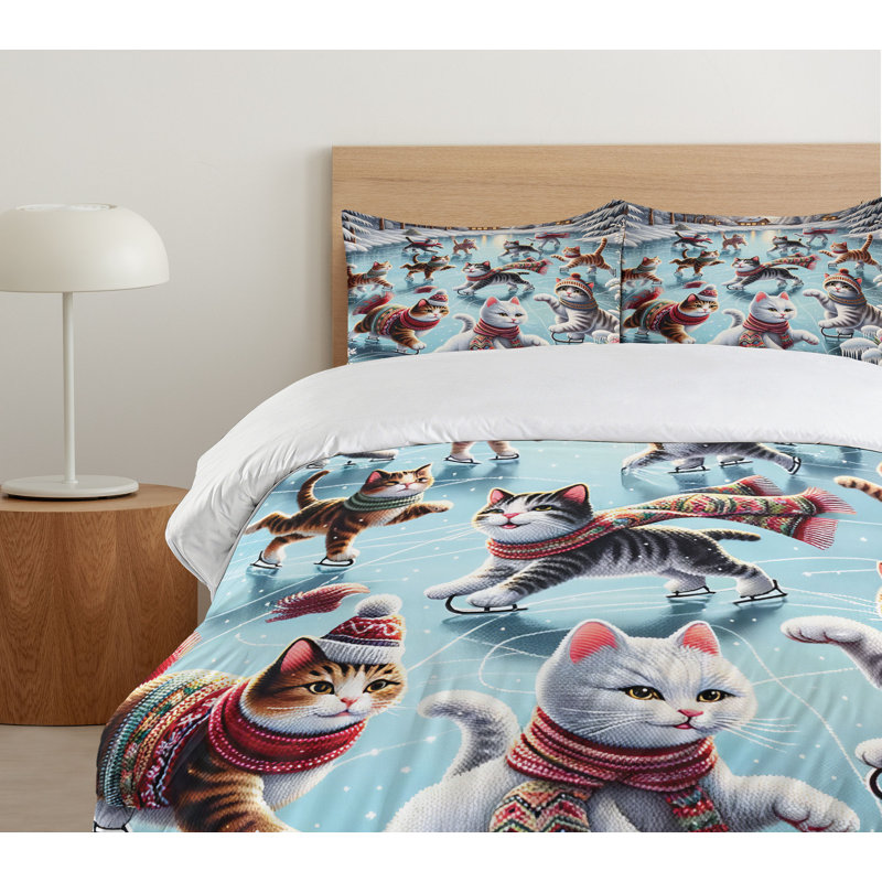 Cat Duvet Cover, Queen Duvet Cover + 2 Standard Shams