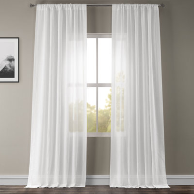 Larsa Sheer Faux Linen Curtain Panel