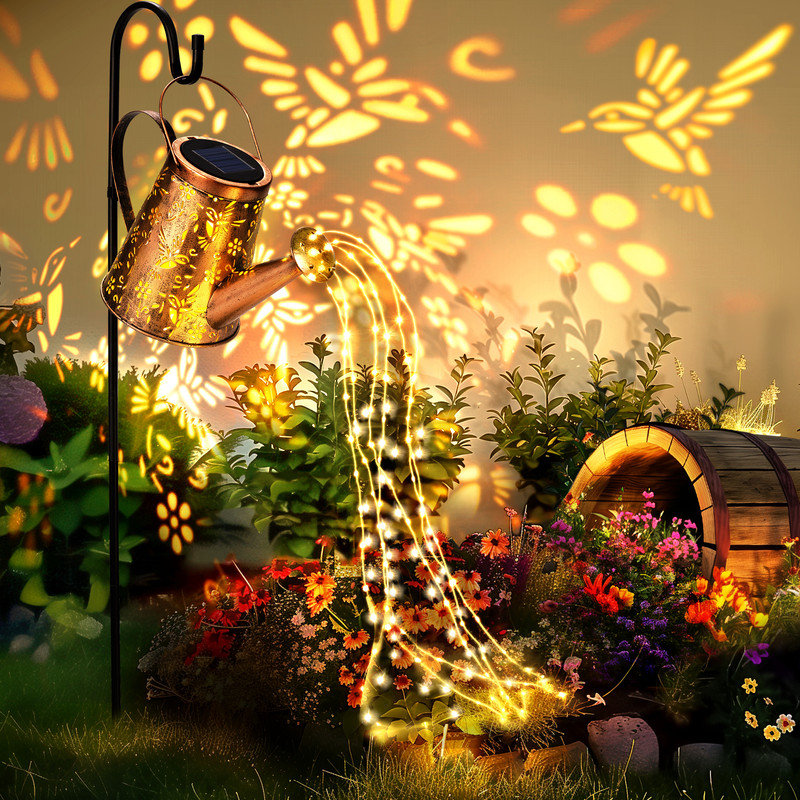 gigalumi Single Solar Watering Can with Lights, Waterproof Outdoor ...