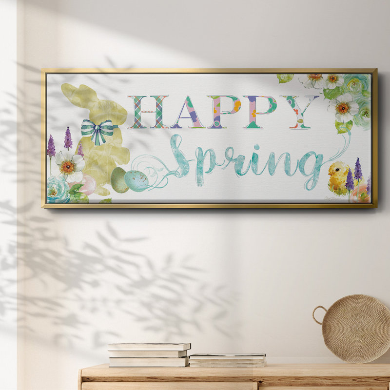 Joyeux printemps, toile encadrée, H 20 po x l 50 po
