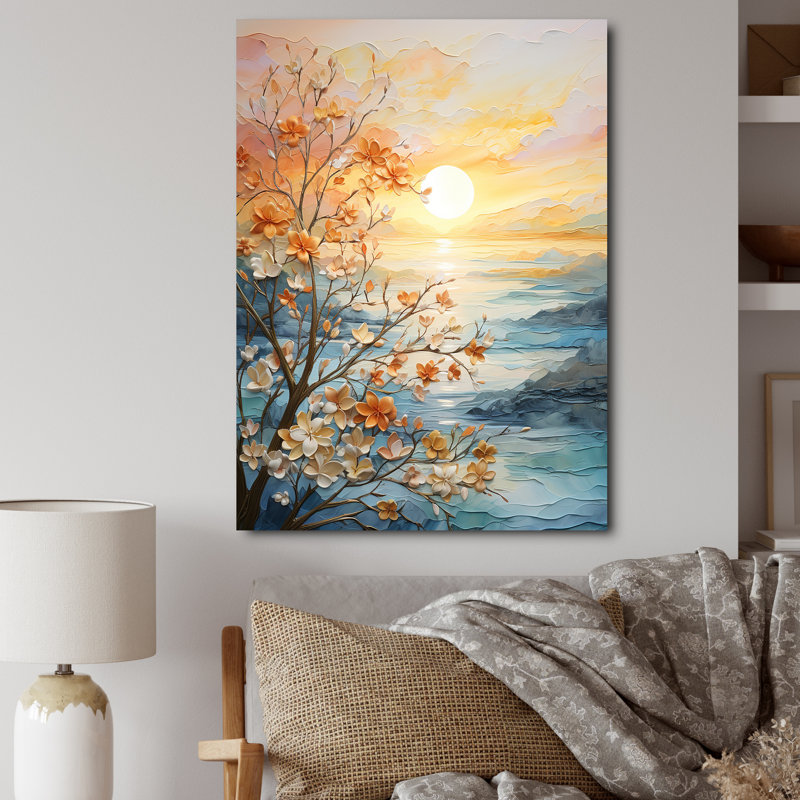 Impression sur toile Ivoneta Bold Sunrise Eernal Renewal I - lever et coucher de soleil, H 32 po x l 16 po, Toile tendue
