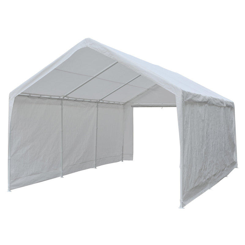 12' W x 20' D Garage Heavy Duty Carport, White