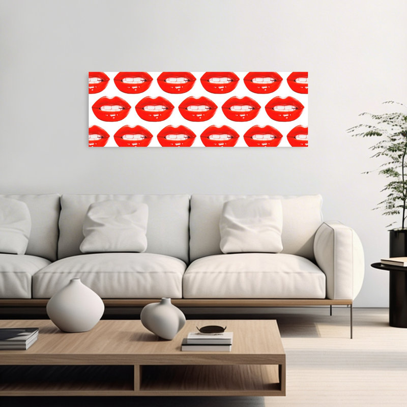 Pop Art Lips Bold Modern Vibrant, H 16 po x l 48 po
