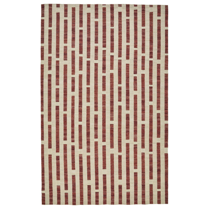 Motif géométrique merlot/ivoire tapis décoratif Cabrillo, Rectangle 9 pi x 12 pi