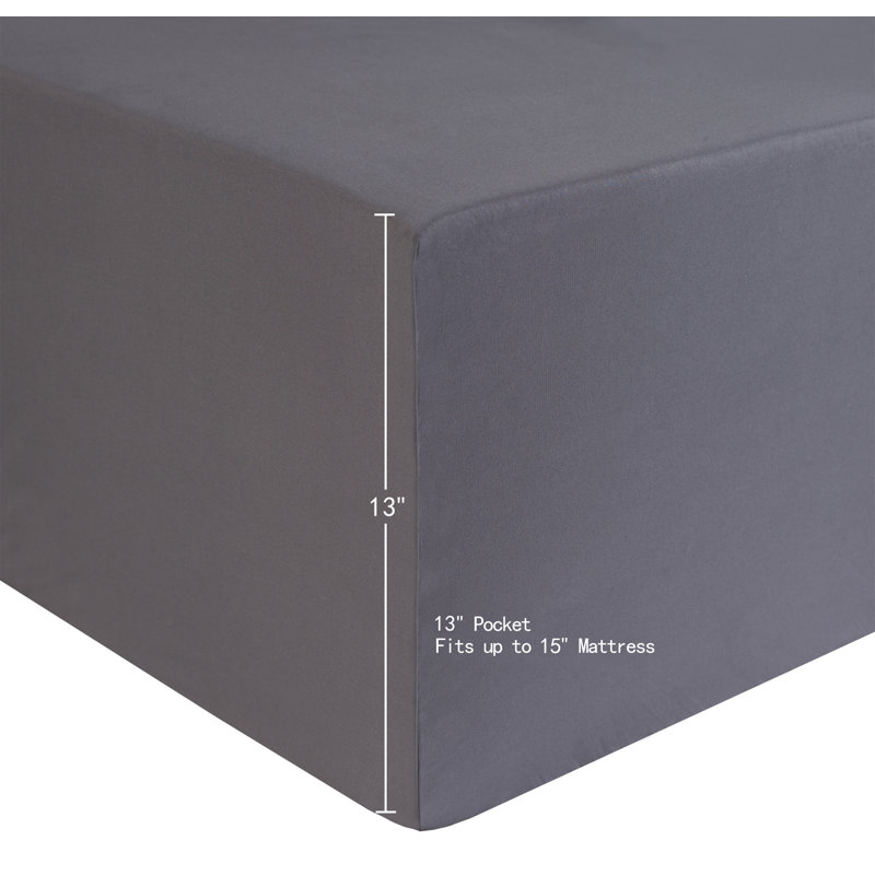 Videri Home Super Soft Sheet Set, Gray, King Sheet Set + Fitted Sheet + 2 Pillowcases