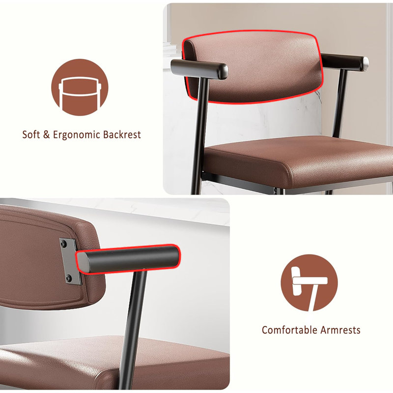 Bar Stools Set Of 2, Brown