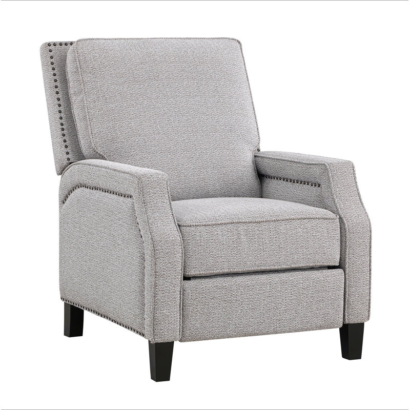Push Back Reclining Chair Transitional Style Chenille Fabric Self-Reclining Motion Chair 1Pc Cushion Seat Modern Living Room Furniture