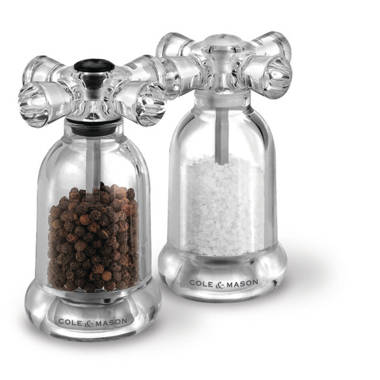 Cole & Mason H90180P Richmond Salt and Pepper Mills, Electronic,  Chrome/Acrylic, 215 mm, Gift Set, Includes 2 x Electric Salt and Pepper  Grinders