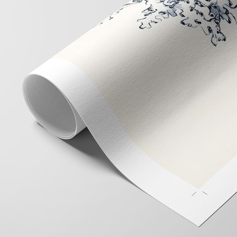 Bleu antique corail I - impression sur toile seulement - non encadré, H 60 po x l 40 po
