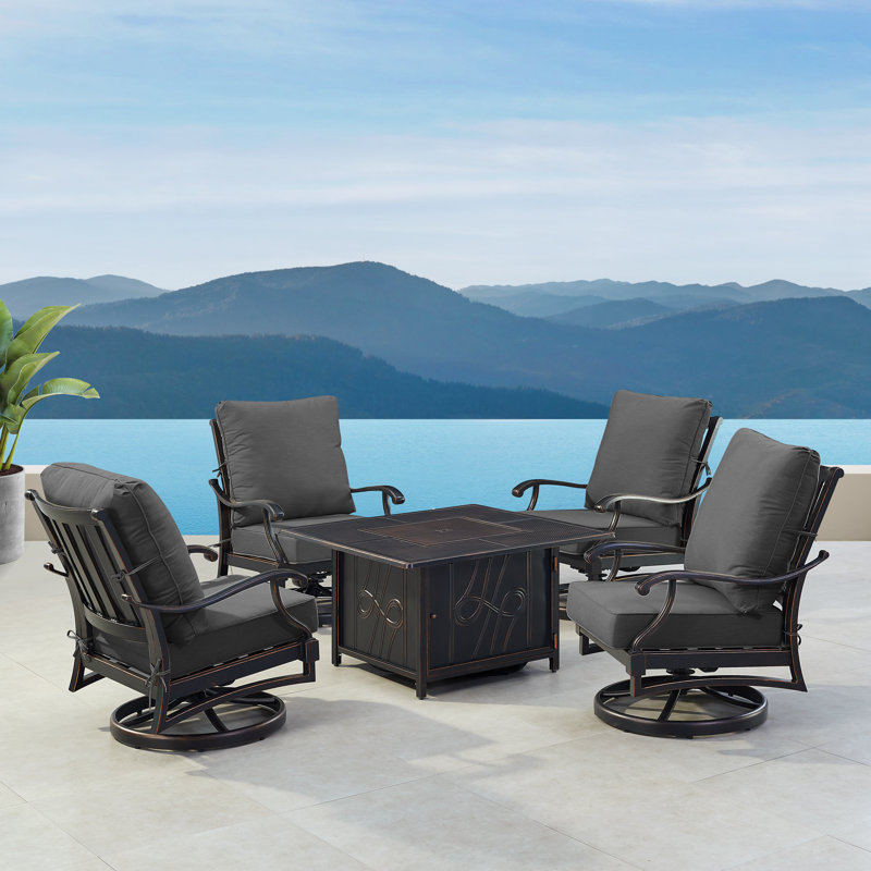 Makalah Outdoor 5 - Piece Conversation Set, Black
