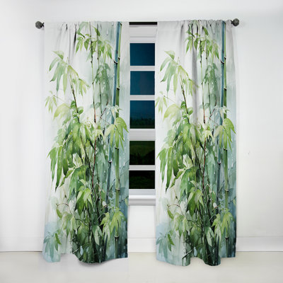 Vitelli Bamboo Romantic Impression I - Traditional Velvet Curtain - Room Darkening - 1 Panel