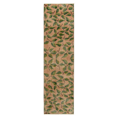 Pasha Wool Floral Area Rug in Green/Black/Red