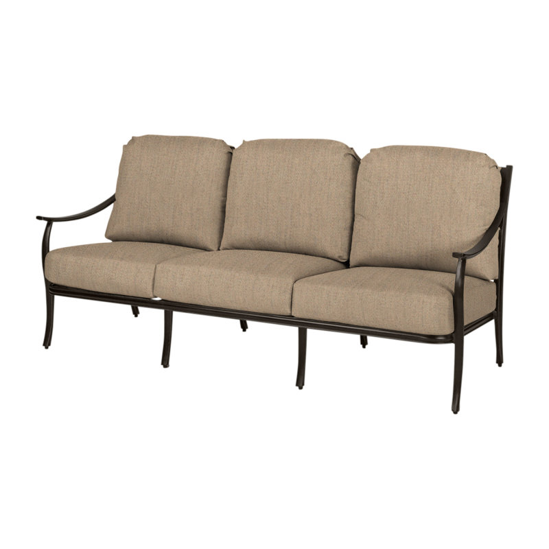Edge Sofa with Sunbrella Cushions, Canvas Heather Beige Sunbrella® Canvas, Midnight Gold