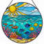 Vitrail de vitrail H 12 "Ocean Life-2132251041