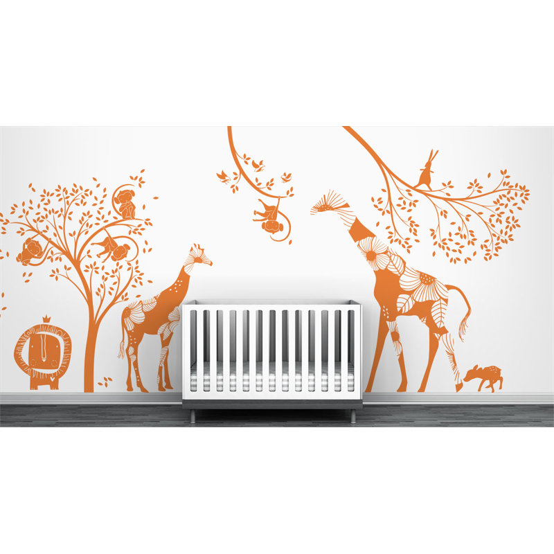 Décalcomanie murale jungle baby, Orange