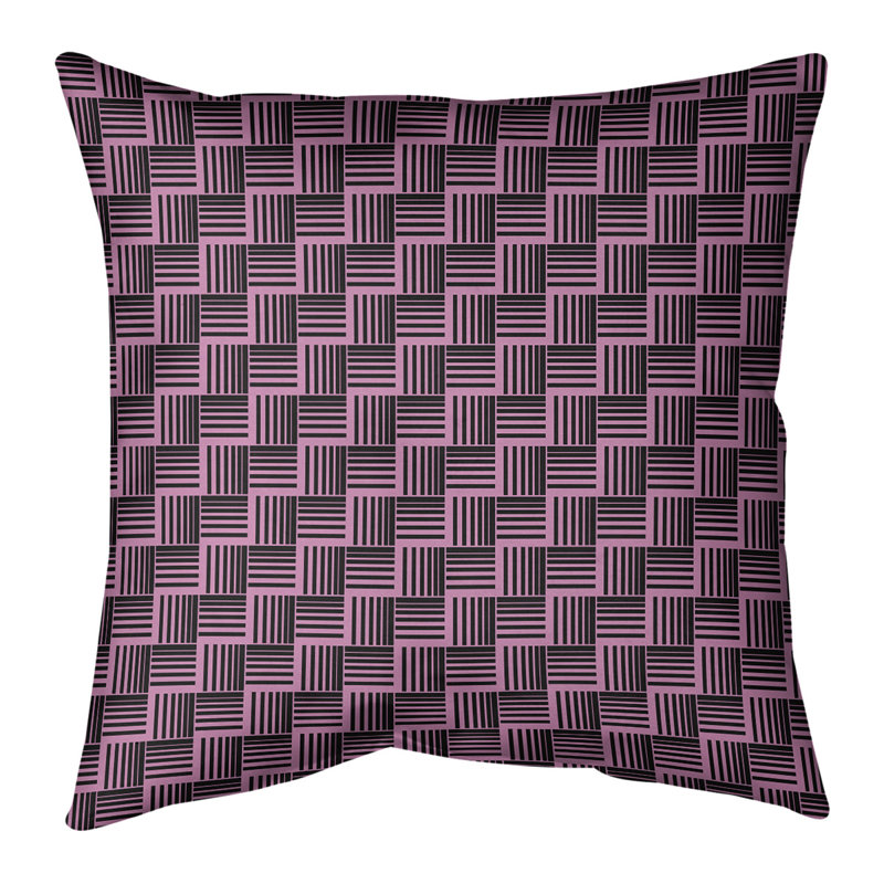 Rayures tressées Coussin décoratif, H 18 po x l 18 po, Duvet synthétique, Rose