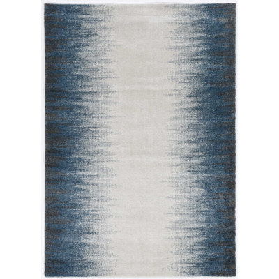 Tapis ivoire dégradé bleu