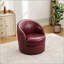Fauteuil d'appoint pivotant en cuir à grain supérieur avec rotation à 360 °, design Mid-Century moderne pour le salon et le bureau-1105392354