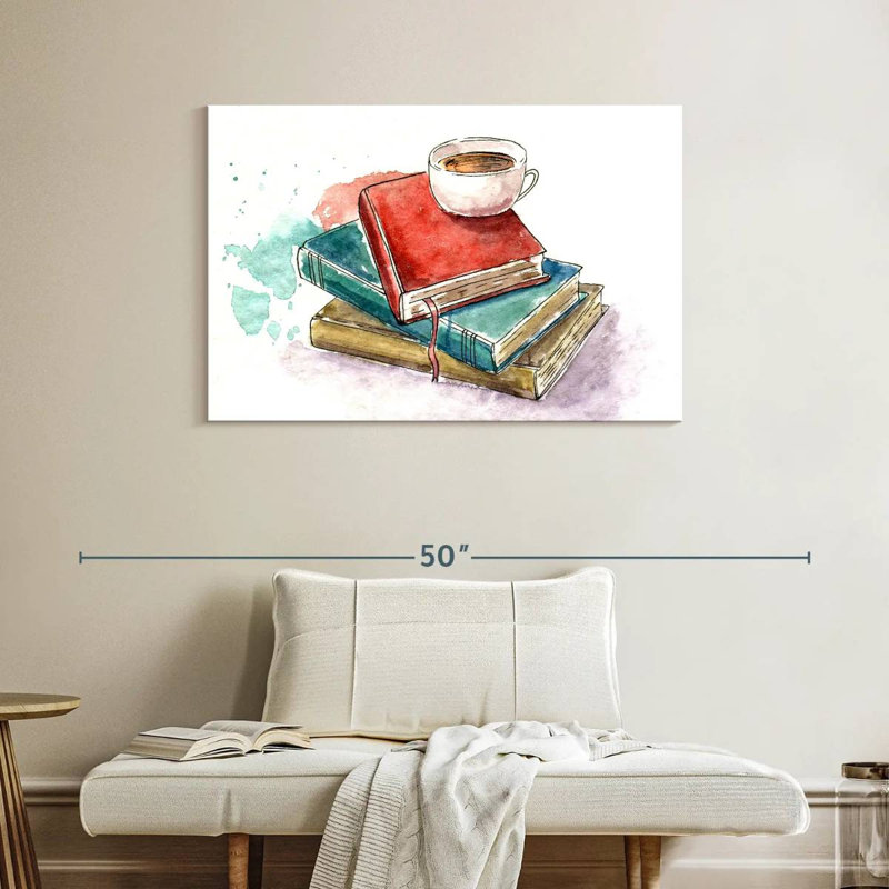 Café Kerner sur les livres, H 26 po x l 39 po