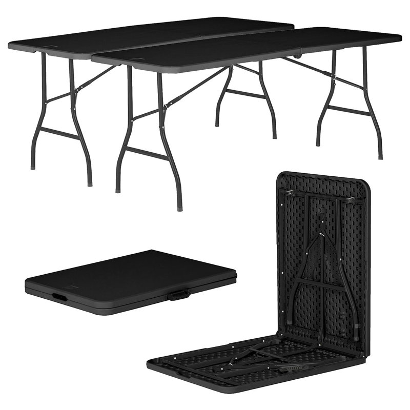 180cm Rectangular Folding Table, Black