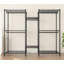 Portant à vêtements robuste, organisateur de garde-robe autoportant, portemanteau portatif pour garde-robe, portemanteau réglable avec 8 tablettes réglables et 5 portemanteaux, noir