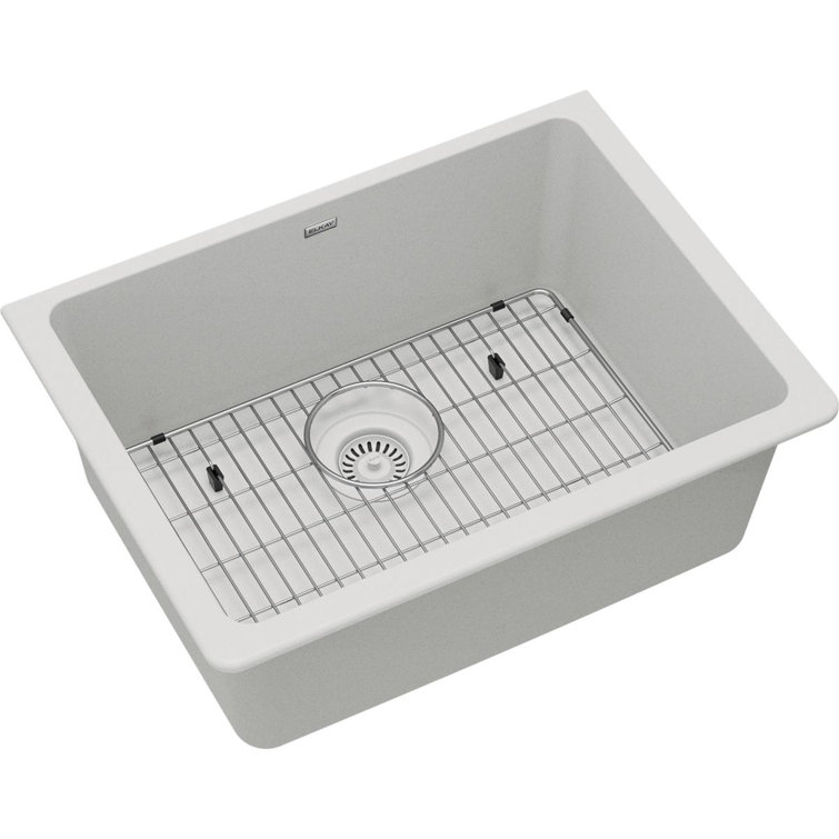 Quartz 24-5/8" x 18-1/2" x 9-1/2" Undermount Kitchen Sink with Basket Strainer