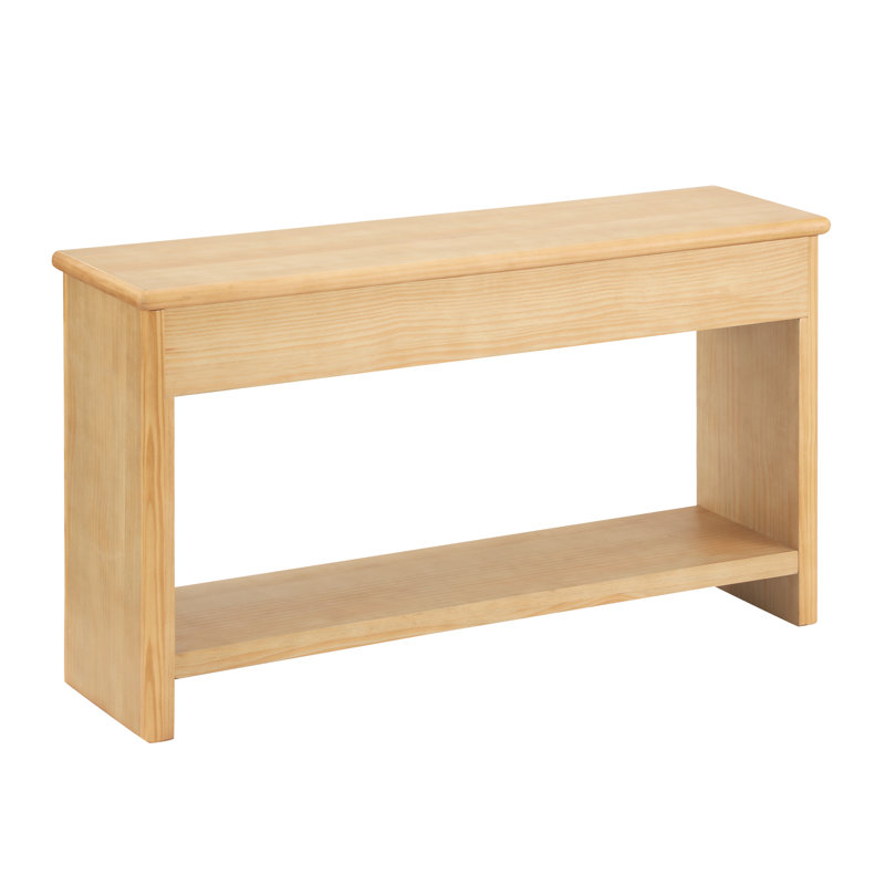 Console cannelée de 55 pouces avec tiroirs à fermeture en douceur et plateau en bois massif - Table d'entrée en pin naturel