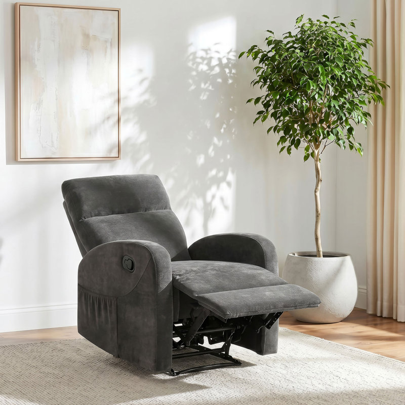 Fauteuil inclinable manuel Camecia gris anthracite, Gris anthracite