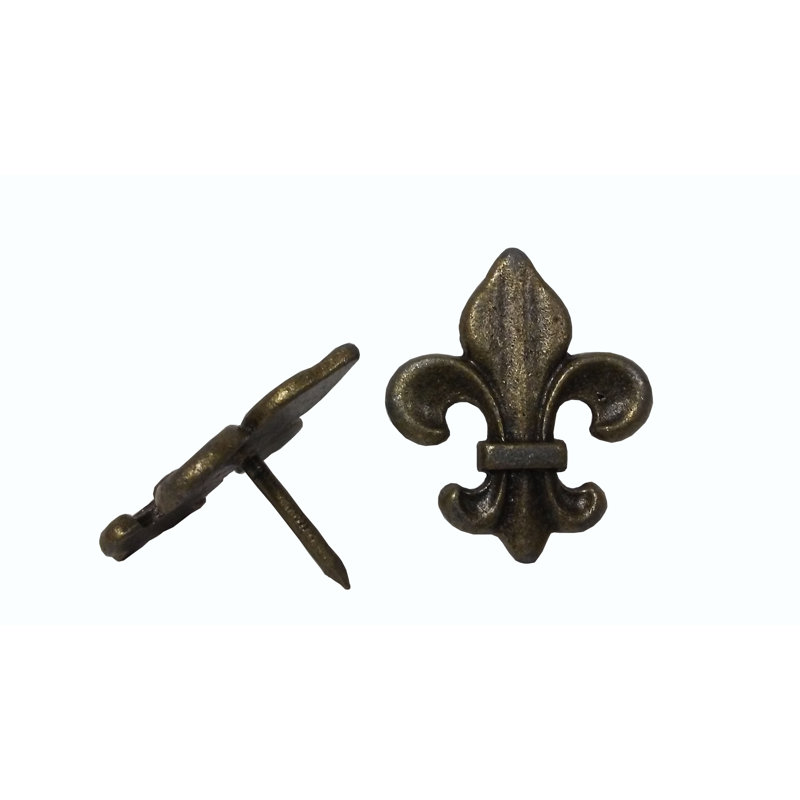 Fleur de lys, Bordeaux, Laiton, H 1,75 po x l 1,5 po x P 1 po