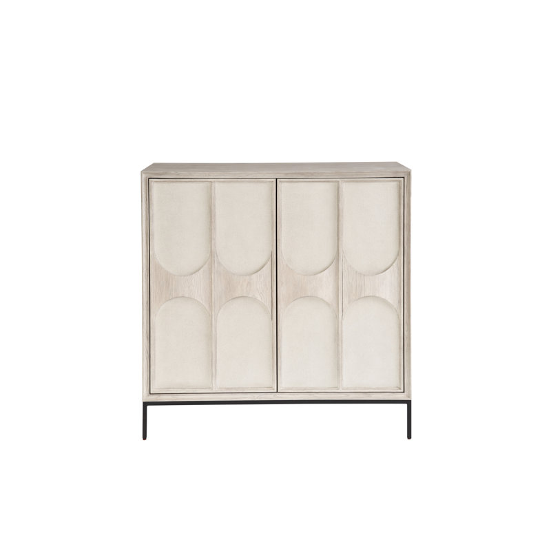 Odessa 42" Natural Oak Bar Cabinet with Metal Base