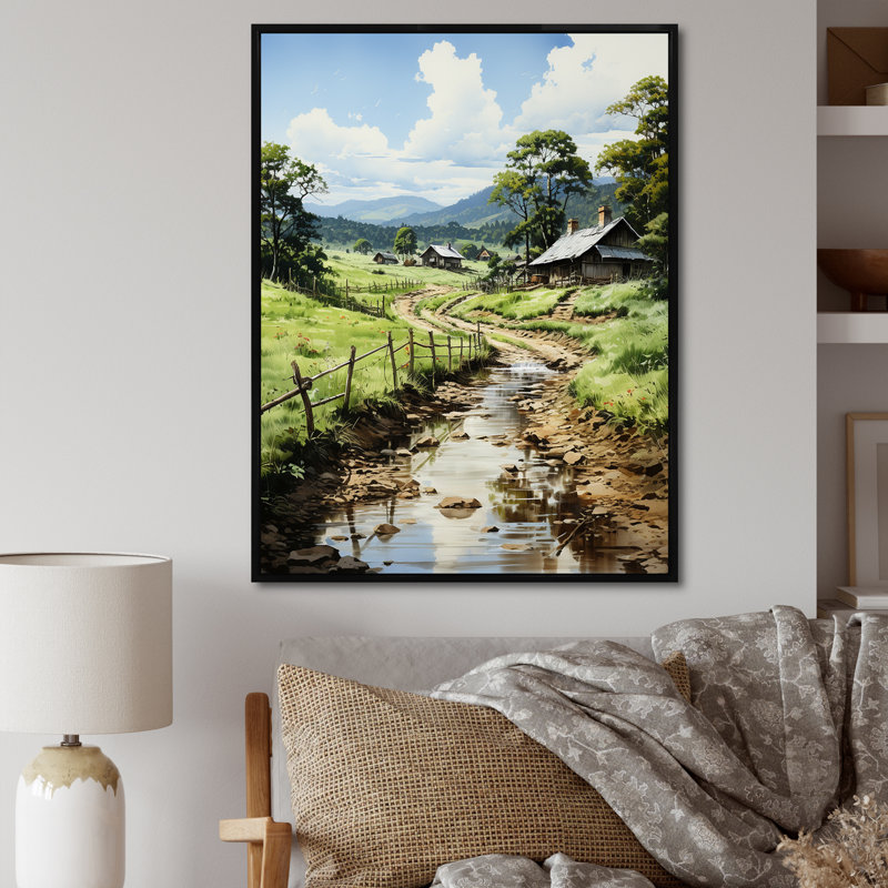 " Countryside Farm Bliss ", Black Floater Framed, 40" H x 30" W