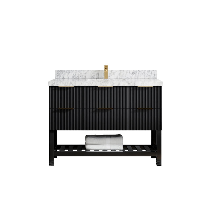 48'' Single Bathroom Vanity with Marble Top