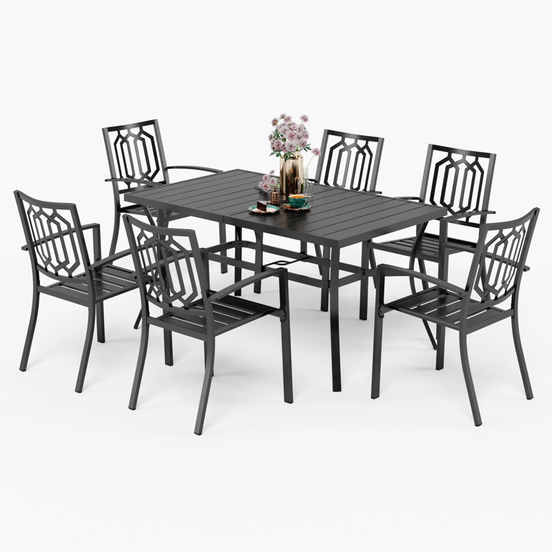 2 - Person Patio Dining Set with Rectangular Table , Cushions Included