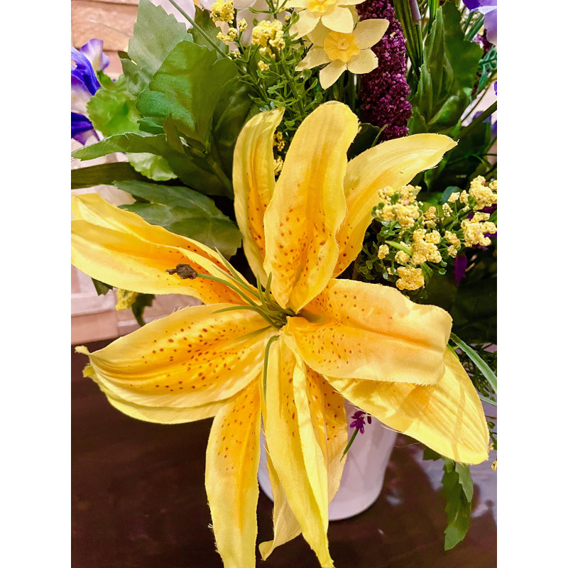 Faux Silk Mixed Assortment Arrangement in Vase