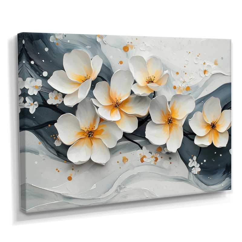 Velours fleur de cerisier noir II - fleur de cerisier, art mural, H 12 po x l 20 po, Toile tendue, Ne s’applique pas