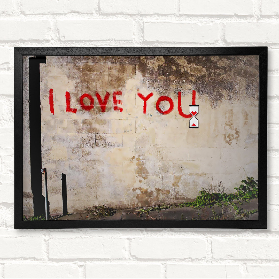 I Love You Timer - Geschlossener Eckrahmen Kunstdrucke auf Holz