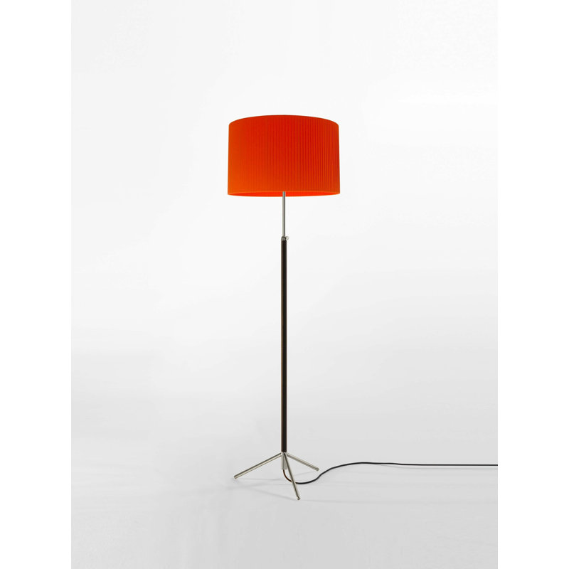  Pie de Salon Floor Lamp, Red Amber, Chrome
