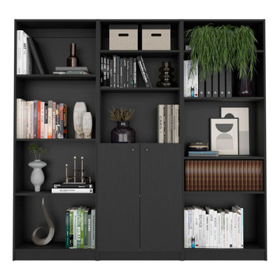 Ensemble de salon 3 pièces Wenge avec 3 bibliothèques