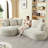 Luxury 4 - Seat L Shape Sectional Sleeper, Corduroy Fabric, Cream, Sponge Support, No Assembly For Living Room Curved Corduroy, Pocket Spring, Reception-715649591