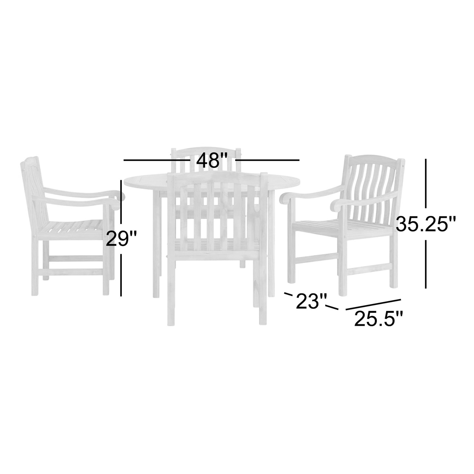 4 - Person Teak Patio Dining Set