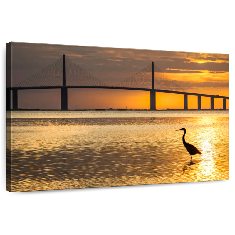 Florida Skyway Bridge Sunset, H 24 po x l 36 po