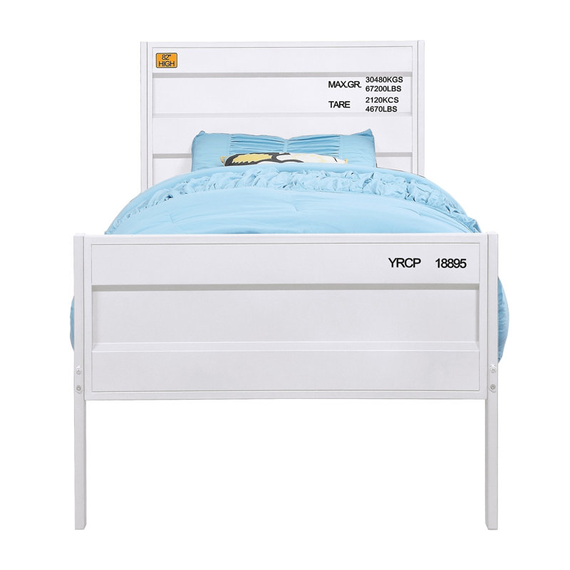 Lit plateforme, Blanc, Lit double