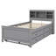 Lit plateforme avec tête de lit avec rangement, USB, lit gigogne et 3 tiroirs-2124545135-2124545134
