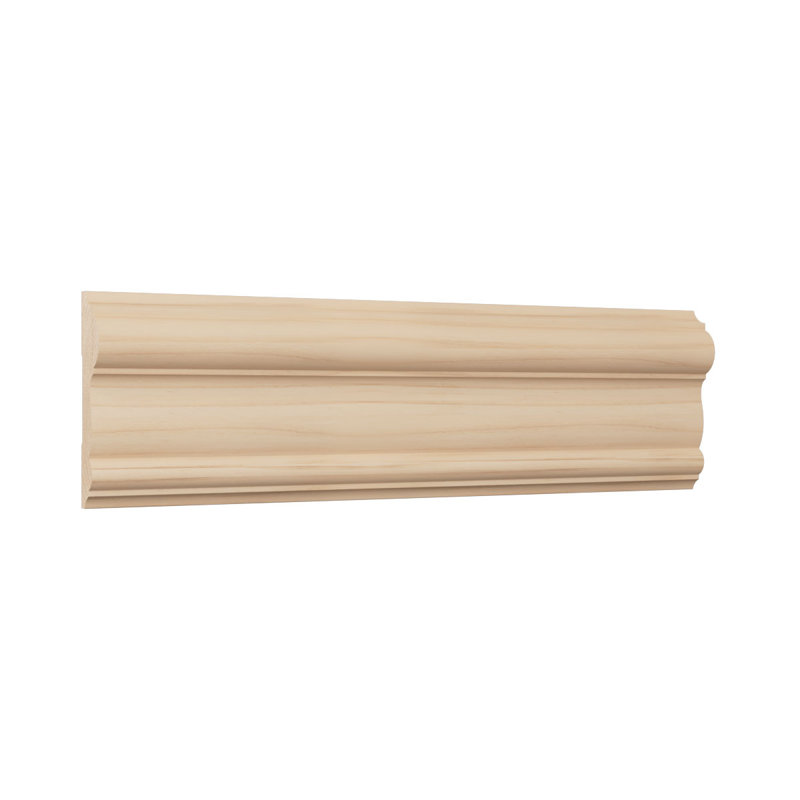 Moulure sur rail de chaise en bois massif de qualité l 5,9 po x P 3 po x L 96 po., Aulne