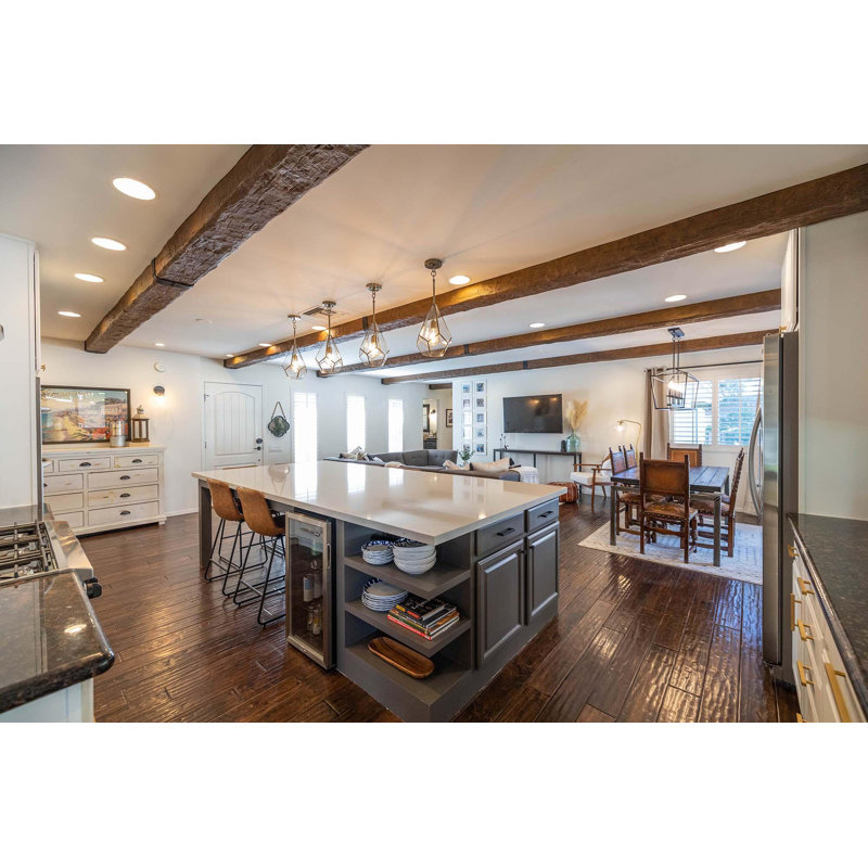 5-1/8 in x 8 in x 153 in Hand Hewn Faux Wood Beam, Medium Oak