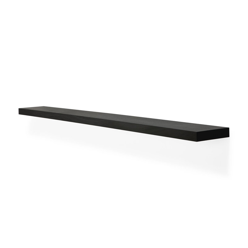 Wall Oak Solid Wood Floating Shelf, 2" H x 82.7 " W x 8.7" D, Oak Black