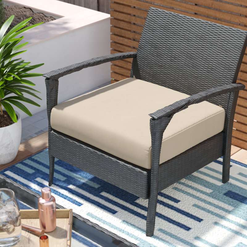Outdoor 5'' Dining Chair Chair Pad, Fresco Tan