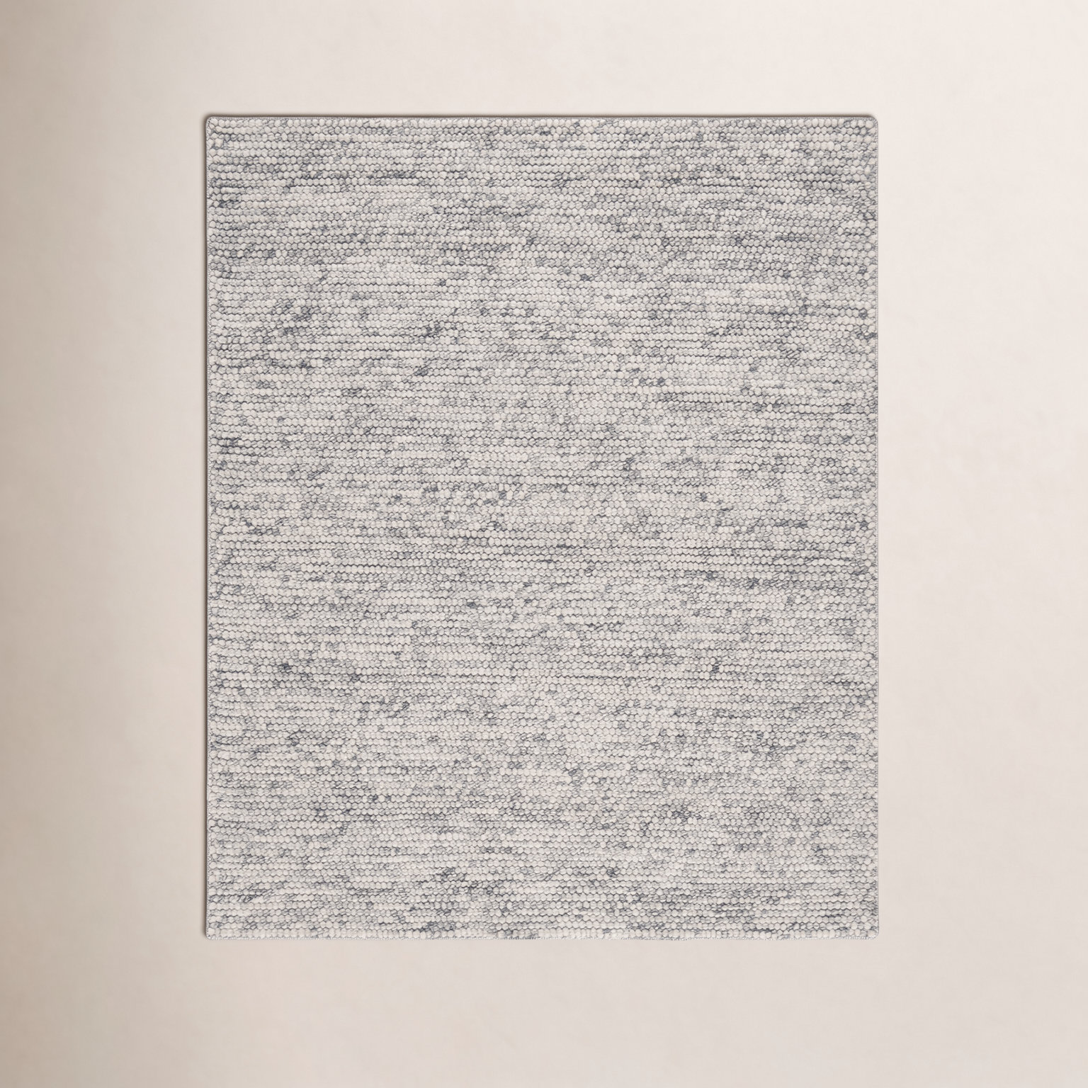 Elle Light Grey Ivory Hand-Woven Rug, Square 10'