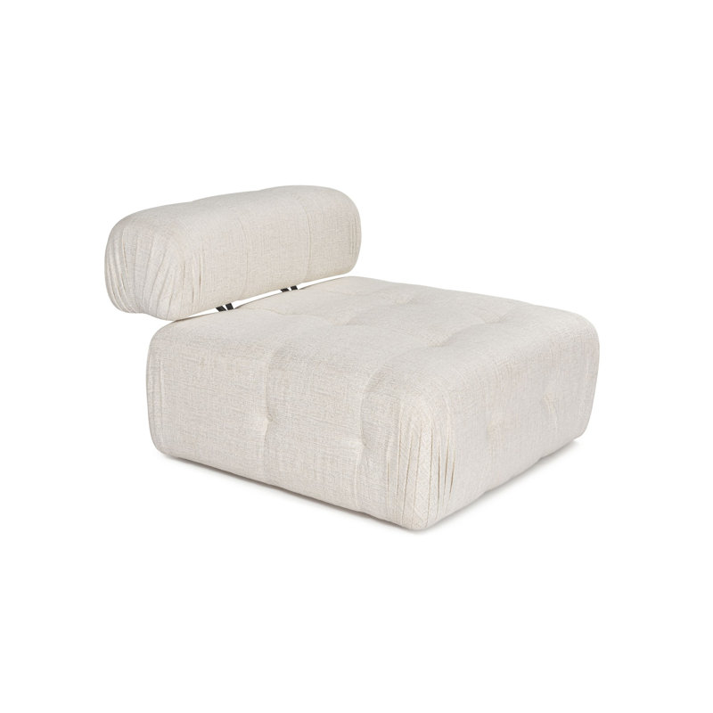 Elegant 1-Seat Sofa in Cream, 39.4 x 39.4 x 31.5 inches | 100% Polyester Fabric, BEECH WOOD & Chipboard Frame | 28 DNS Soft Grey Foam & Silicone Foam Back | Dry-Cleanable, Stylish Design for Modern Living Rooms