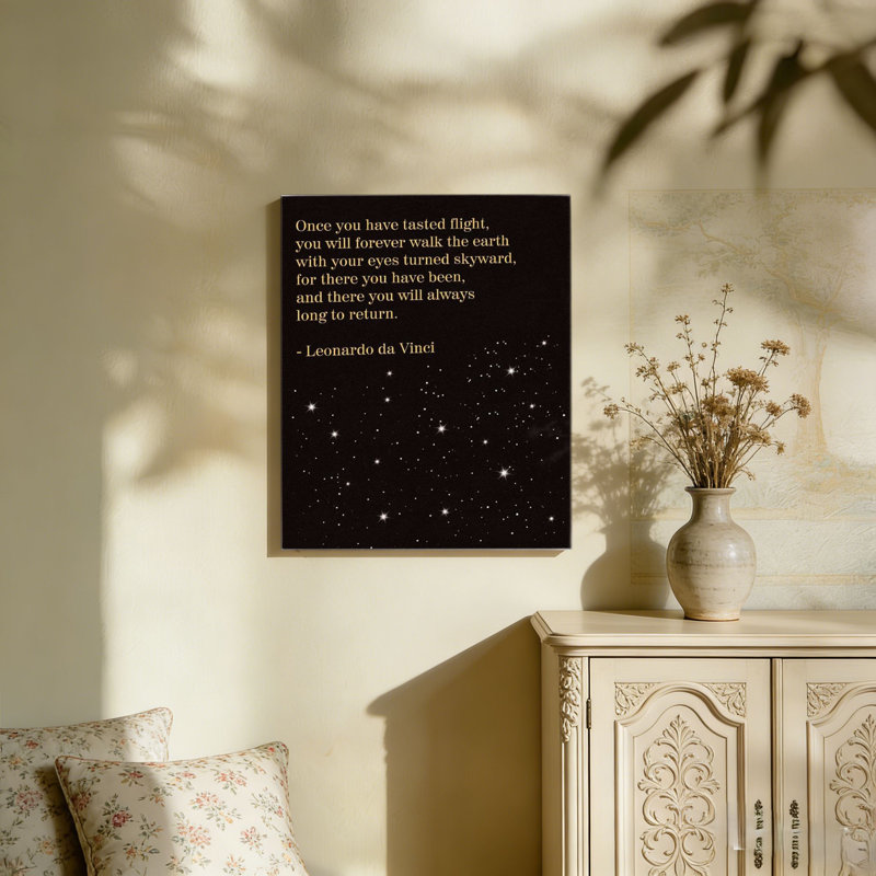 Citation d'inspiration pilote noire, toile de fond encastrée en bois, art mural 36 po x 24 po